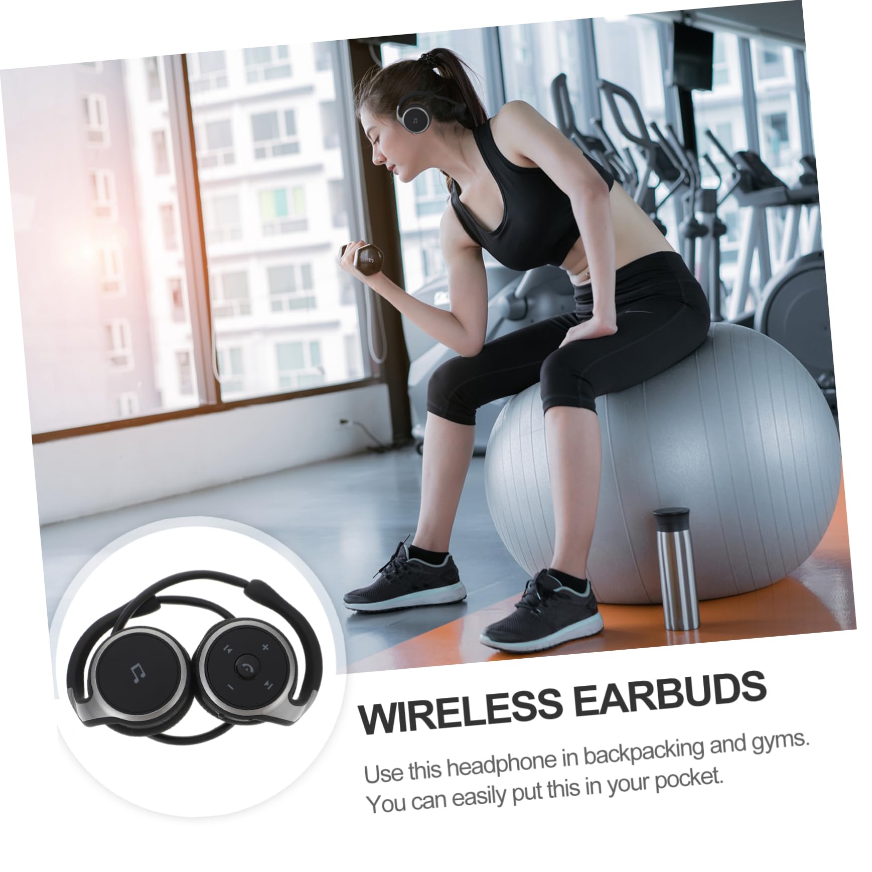 NUOBESTY Auricolare Wireless Sportivo Gancio per Orecchio, Leggero e Comodo Occhiali, per Palestra e Backpacking, Nero, Versione 4.1