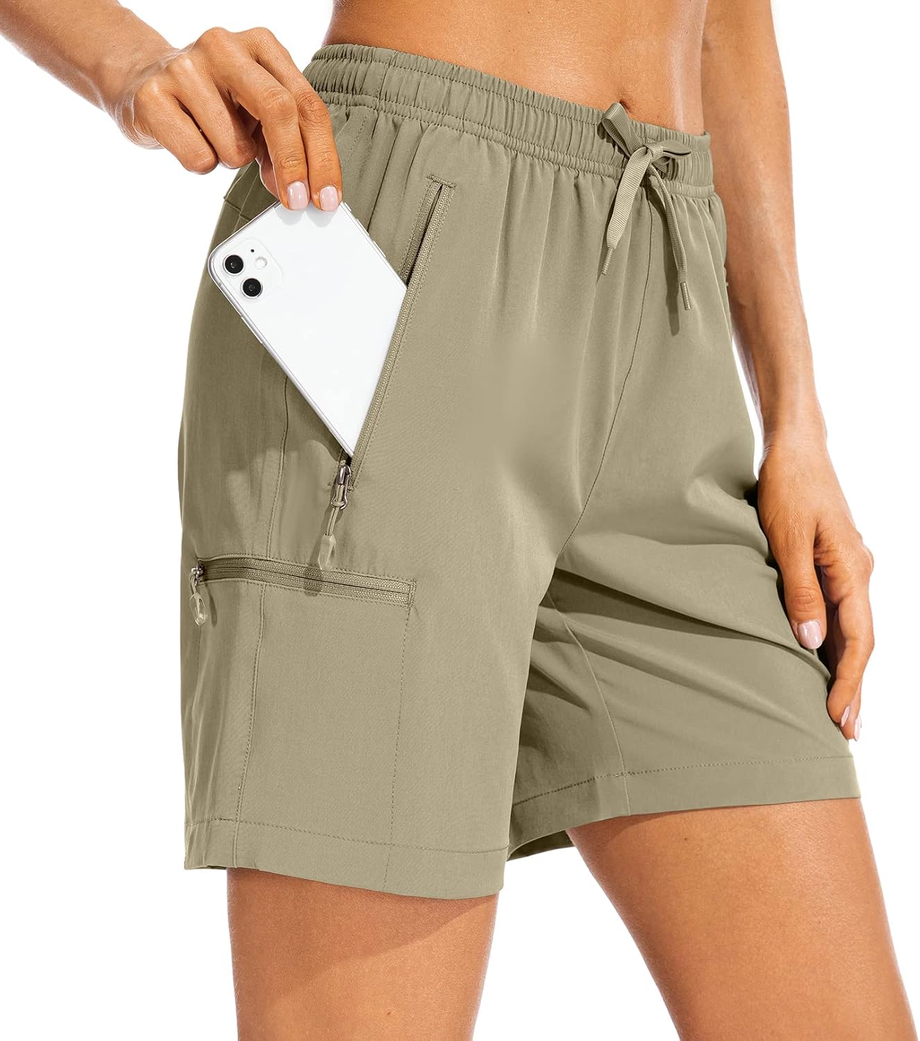 Women's Hiking Cargo Shorts Quick Dry Lightweight Summer Shorts for Women Travel Outdoor with Zipper Pockets - Image 2