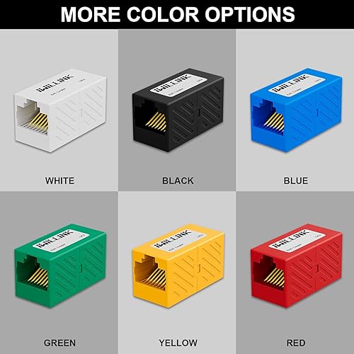 Vista 8 de iwillink Acoplador RJ45 Conector Ethernet, conector RJ45 hembra a hembra para cable Ethernet Cat7 Cat6 Cat5e Cat5, adaptador extensor, paquete
