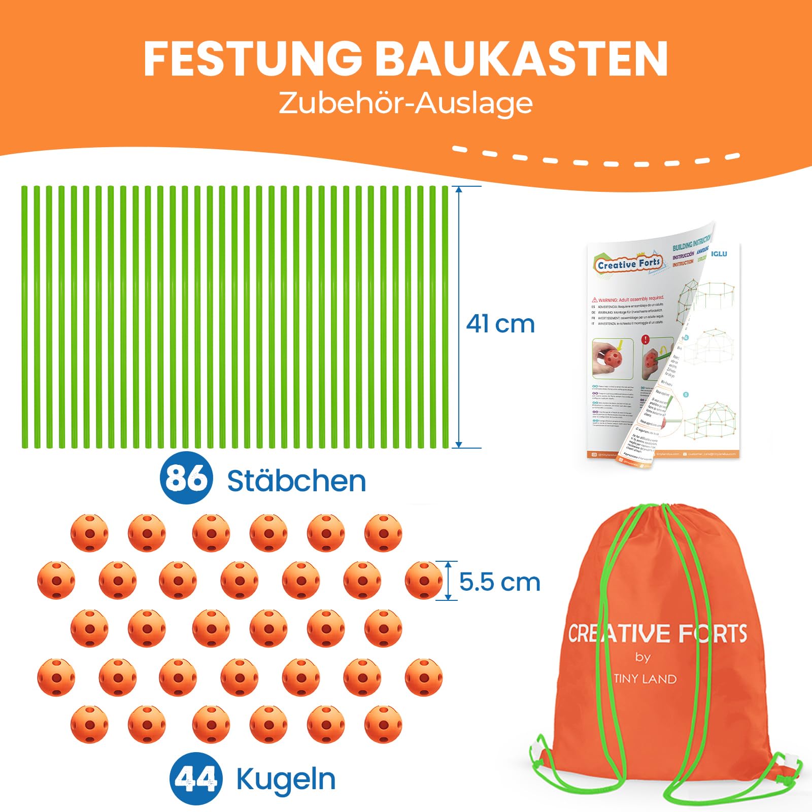 Tiny Land Konstruktionsspielzeug Höhle Bauen Kinder - 130PCS Höhlenbauset | DIY Kreatives Bauset, Garten Spielzeug Kinder Outdoor Indoor für 5+ ahre alt Junge & Mädchen