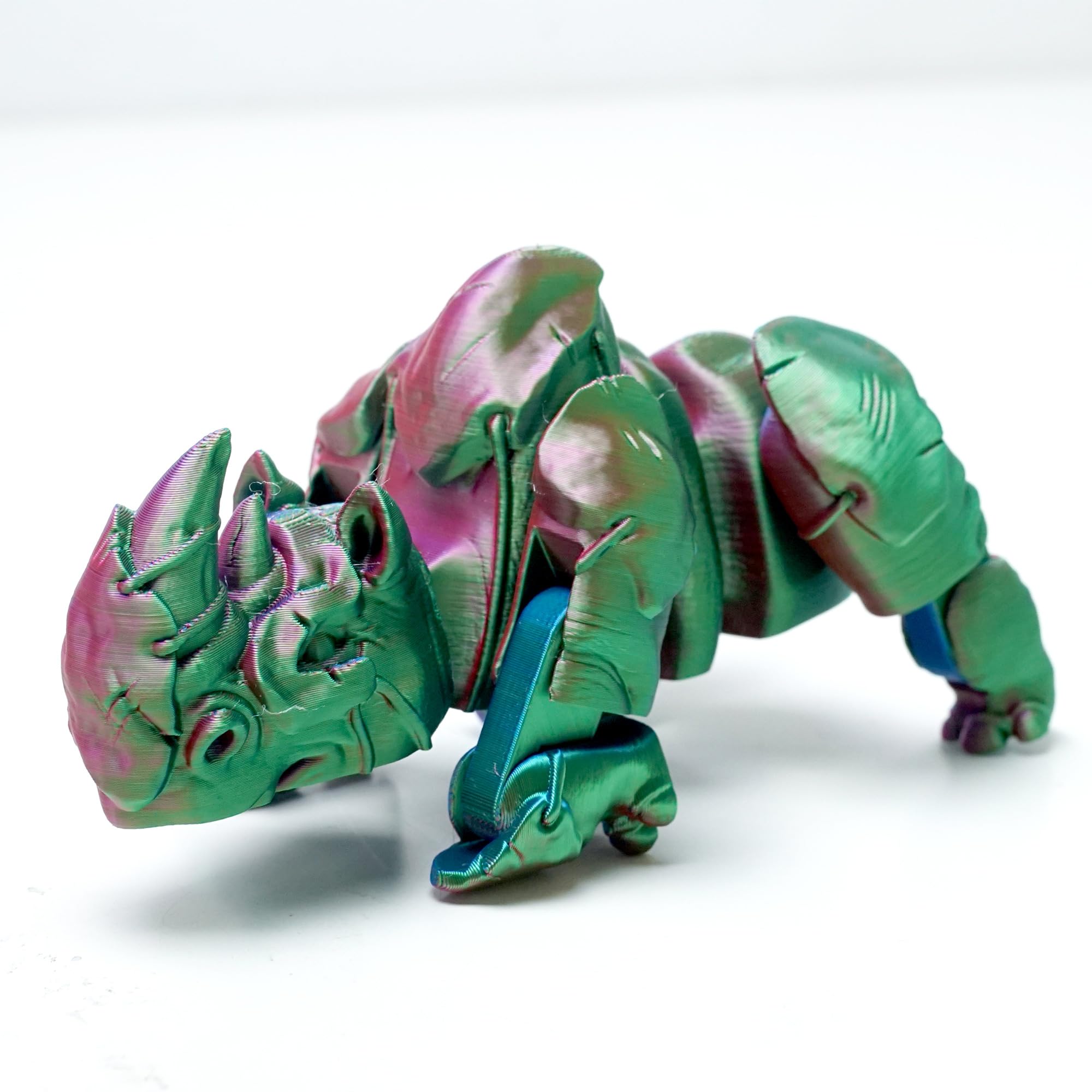 BANPIWOLG 3D Printed rhinoceros model,Flexible Joint Animal Figurines, Cool Stuff Fun Fantasy Creatures,Home Office Decor,Fidget Toy for Adults Teens Gifts Easter Basket Stuffers