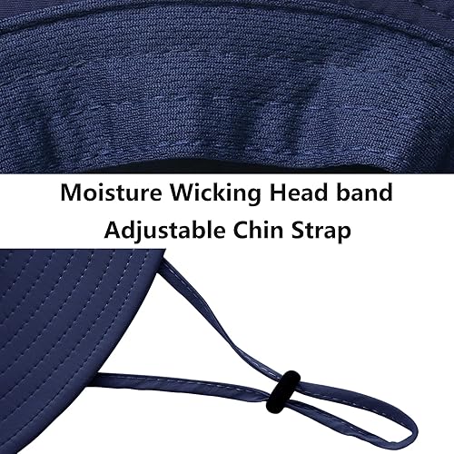 Miniatura 5 de Sombrero de pesca solar UPF 50+ para hombres y mujeres, sombrero de ala ancha con cubierta facial desmontable y solapa para el cuello