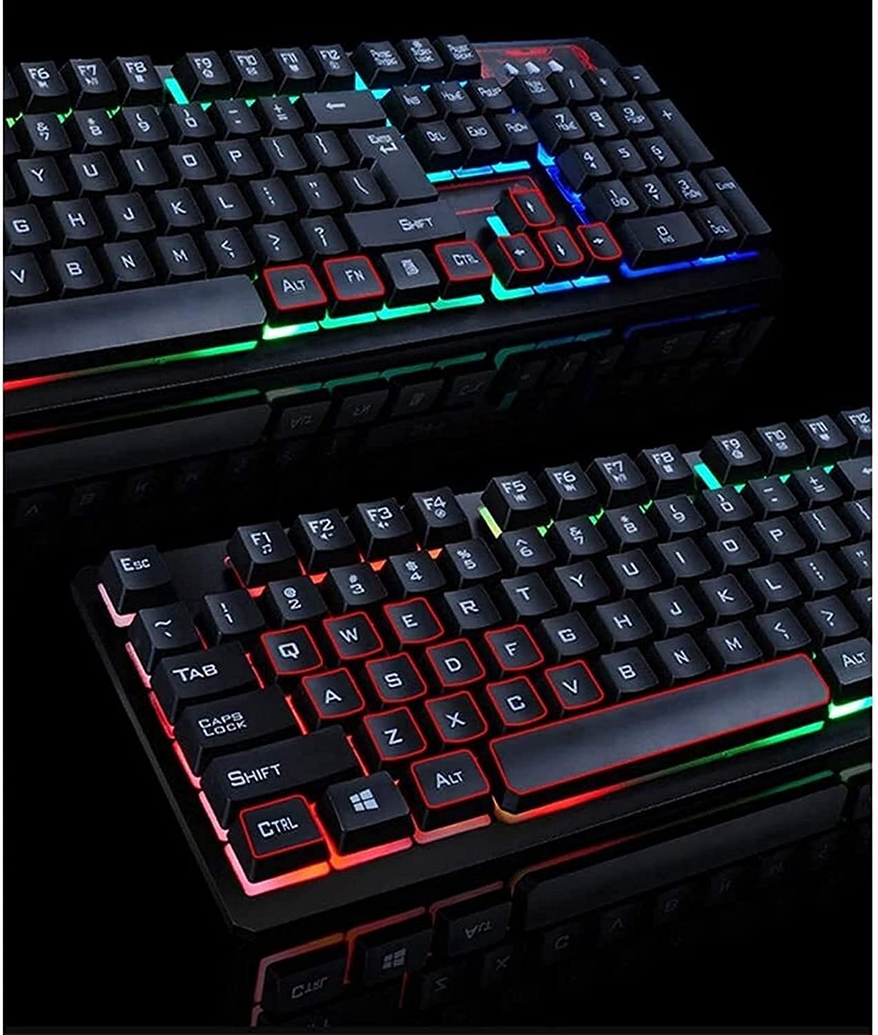 Tastiera da Gioco e Mouse Combo, USB Cablata PORTATO Topo di Gioco della retroilluminazione e Tastiera per Laptop PC Computer Gaming e Lavoro