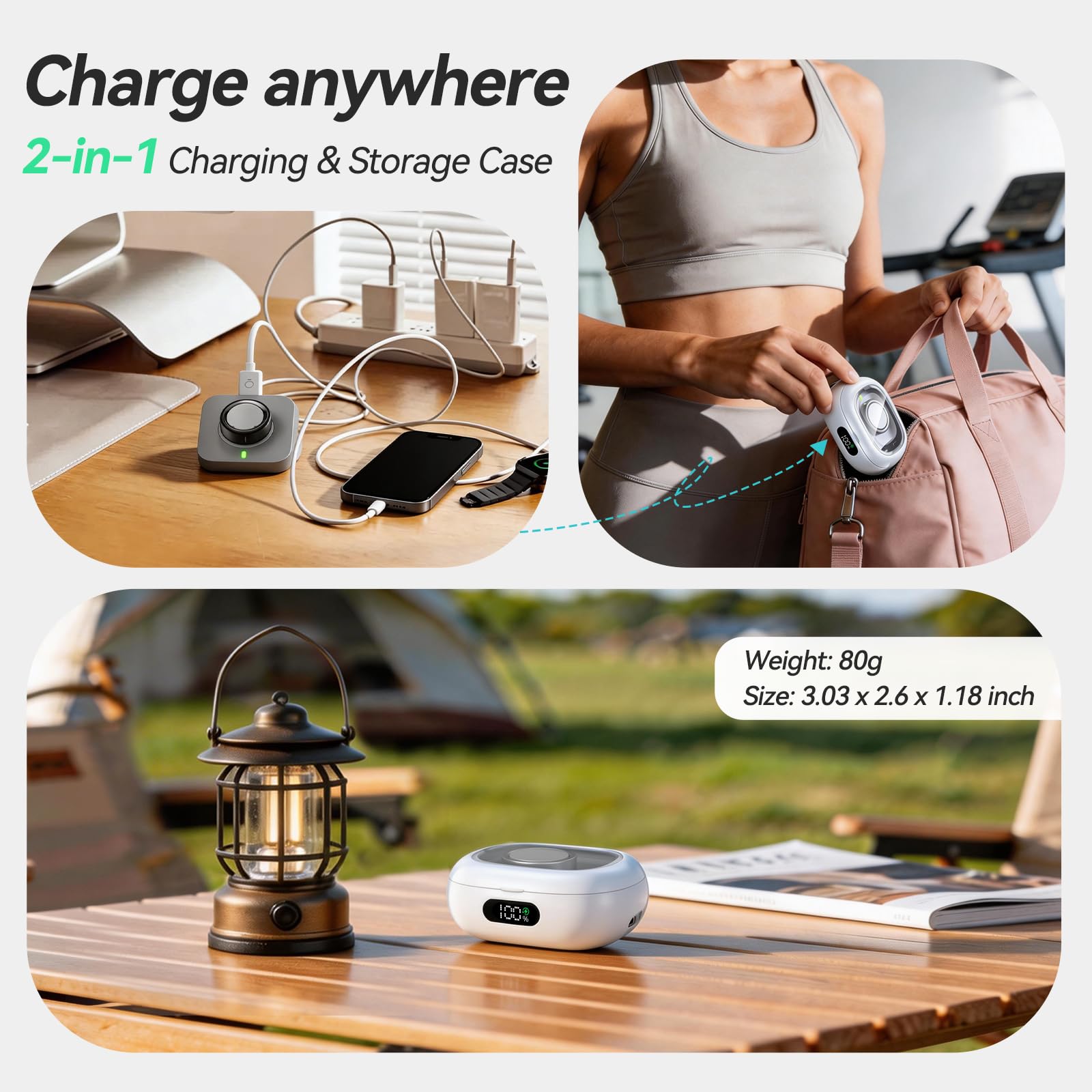 Tensea Tragbares Ladegerät, kompatibel mit Oura Ring Gen 4 & Gen 3, 2000 mAh kabellose Powerstation, universelle Passform, 30-Tage-Laufzeit-Ladegerät-Zubehör (offizielles Ladegerät nicht im