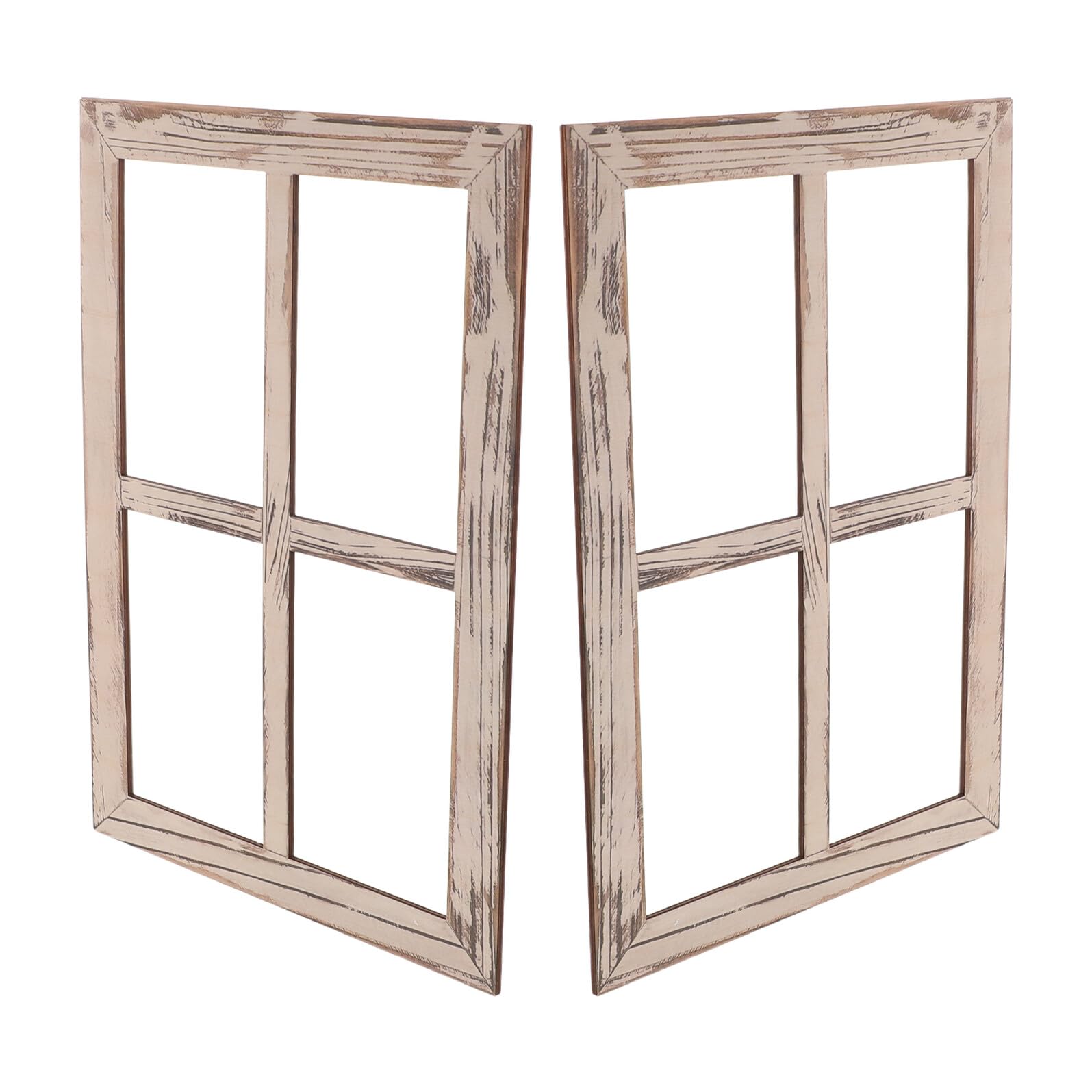 TOYANDONA 2 Stück Rustikaler Holzfensterrahmen Wanddeko im Landhausstil Dekoratives Fenster aus Naturbelassenem Holz für Wohnzimmer Kreative Bilderrahmen fotoanzeige Vintage Fenster deko