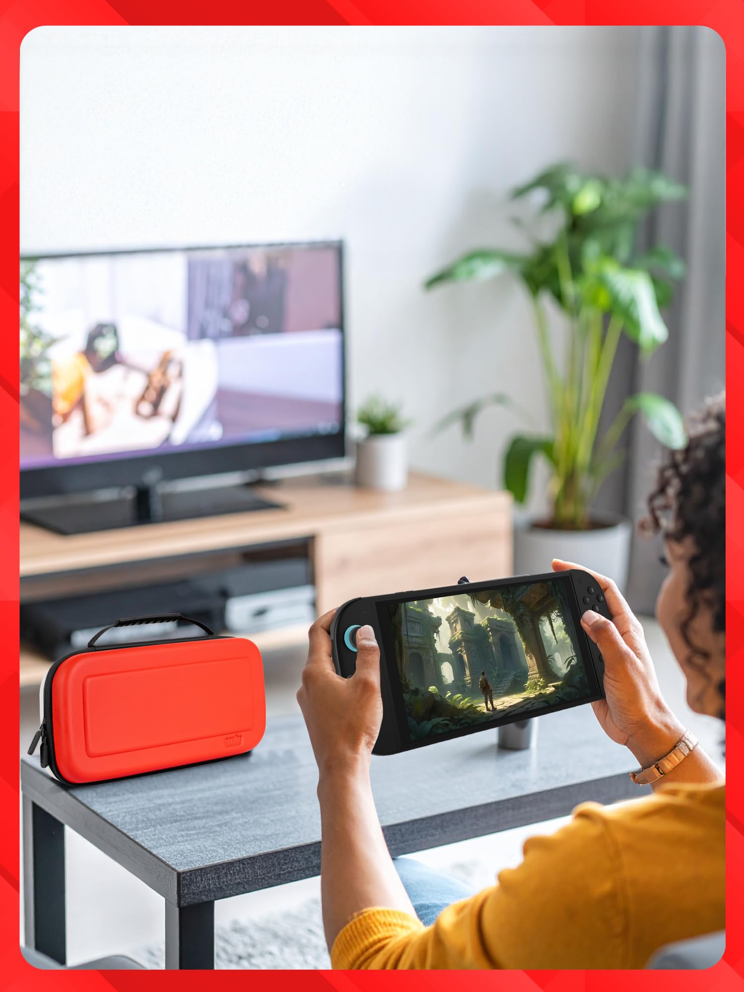 Orzly Custodia per Nintendo Switch 2, custodia protettiva da viaggio con pad per lo schermo, schede di gioco e slot MicroSD con tasche per gli accessori della console