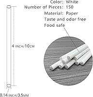 Vista 2 de 150 unidades de palos de piruleta de papel blanco de 4 pulgadas, palos para pastel pop, palos de chupete para galletas, caramelo arcoíris