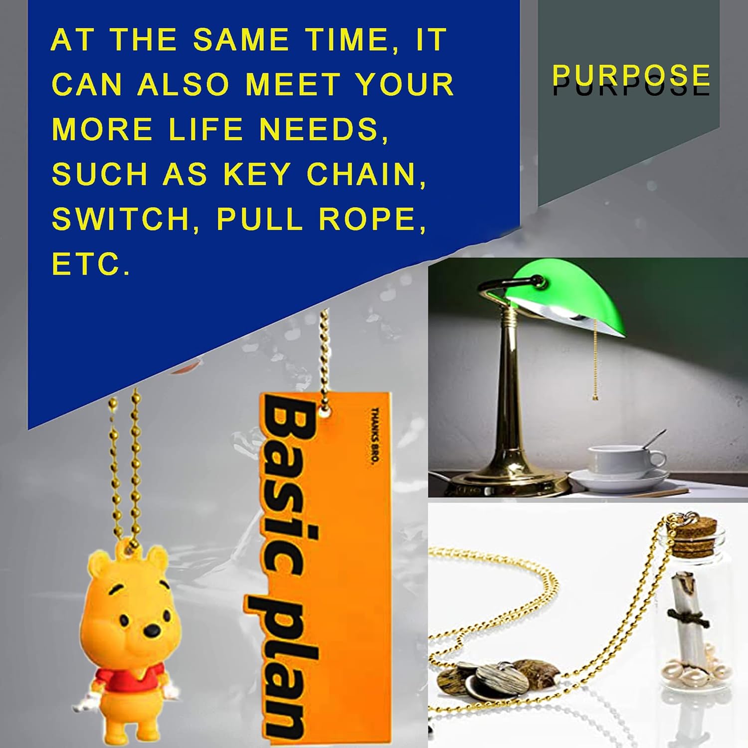 Ball Bead Chain, Stainless Steel Ball Chain with 60 Pieces Connectors Clasps,Bulk Necklace Chains for Jewelry Making Supplies DIY Craft Chain,Dog Tag Chain (2.4mm-36FT & 60pcs connectors) - Image 5