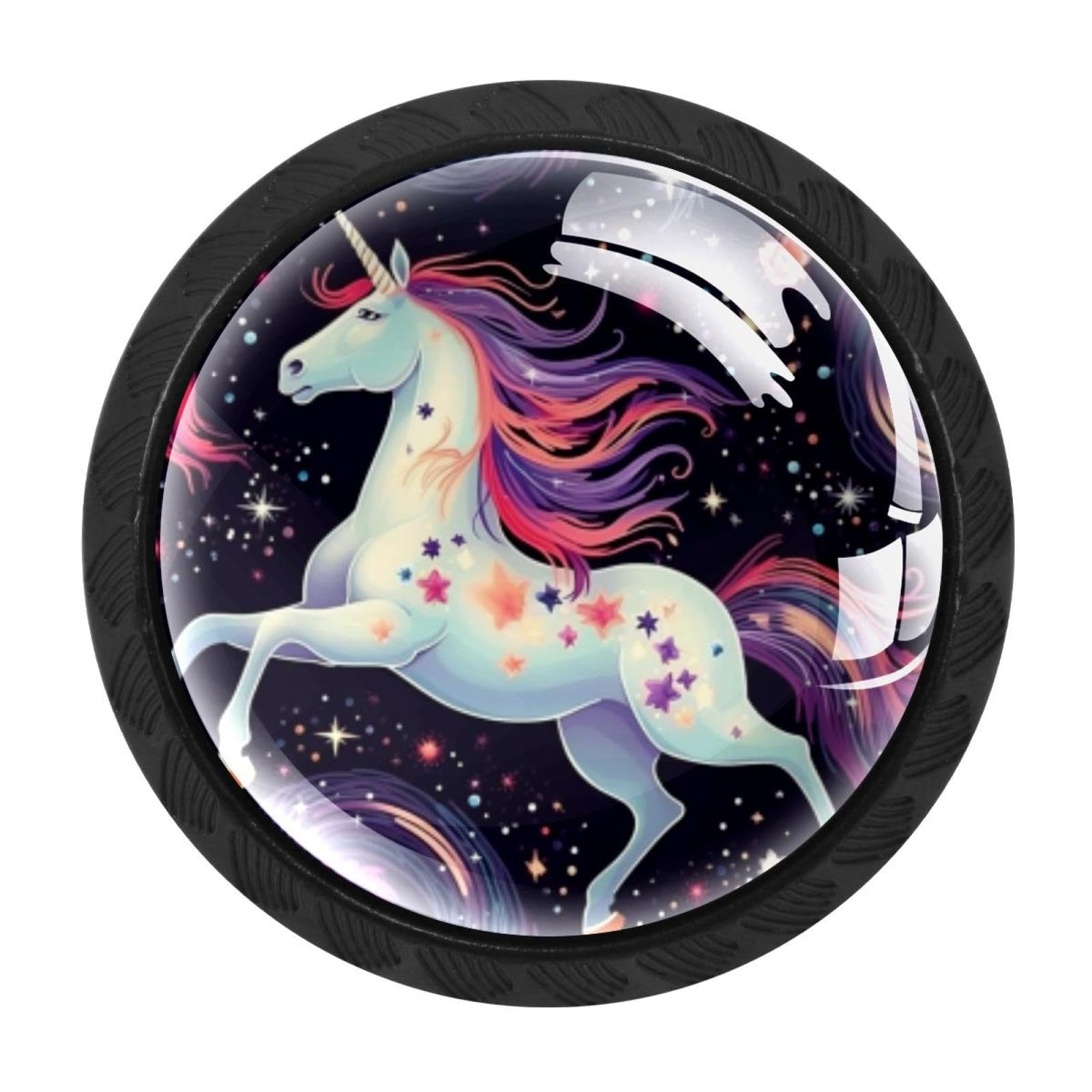 Chenzzzz Multicolored 12 4 Pcs Starry Unicorn Cabinet Knobs Crystal Drawer Pulls For Kitchen, Bathroom Cabinet, Dresser And Cupboard