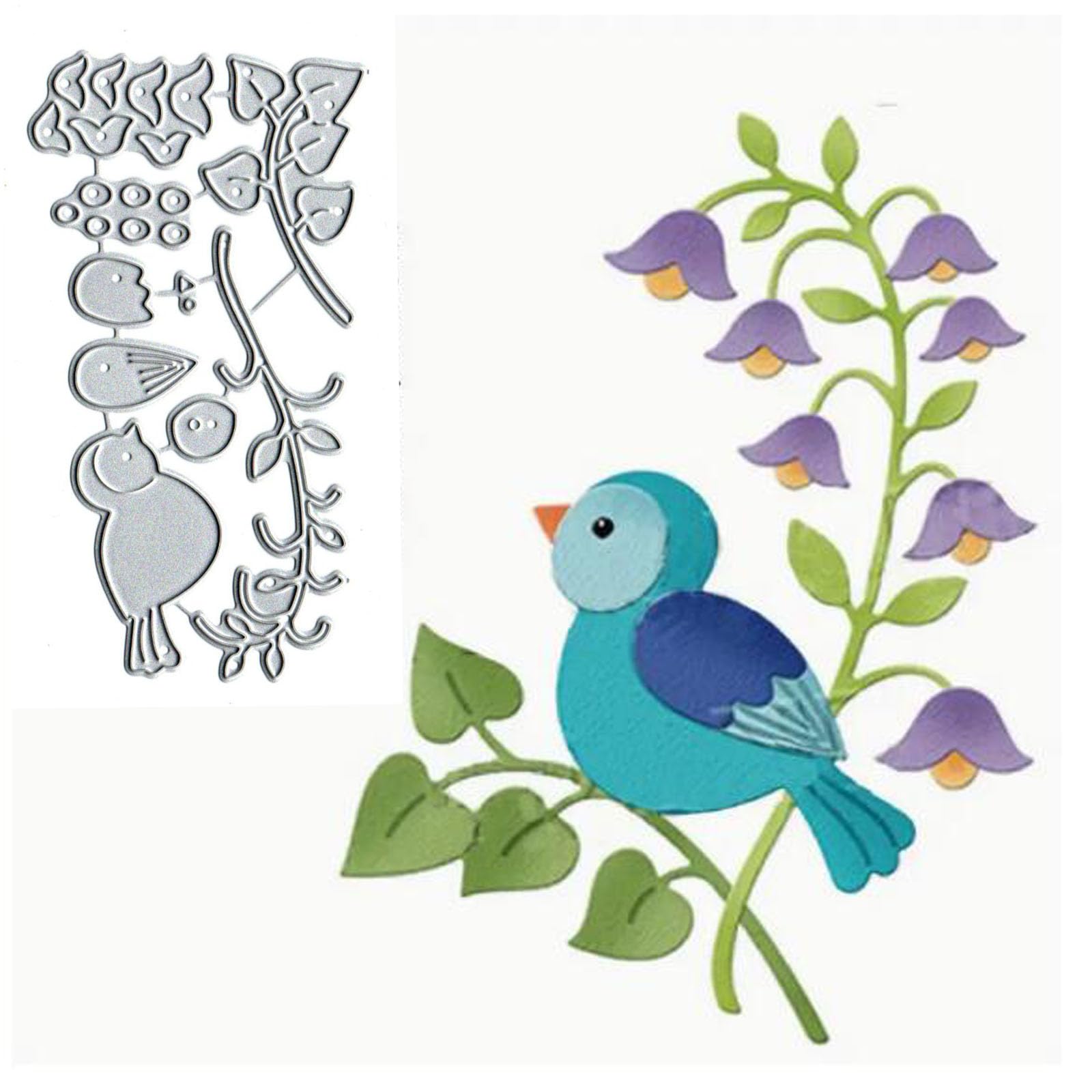 Troqueles de metal con diseño de casa de pájaros de Pascua, diseño de flores, hojas, plantillas de corte para manualidades, álbumes de recortes, papel decorativo para álbumes de recortes, tarjetas