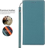 Vista 33 de iCoverCase Funda tipo cartera compatible con iPhone 13 Pro Max con ranuras para tarjetas, funda magnética de piel auténtica con bloqueo RFID, Naranja