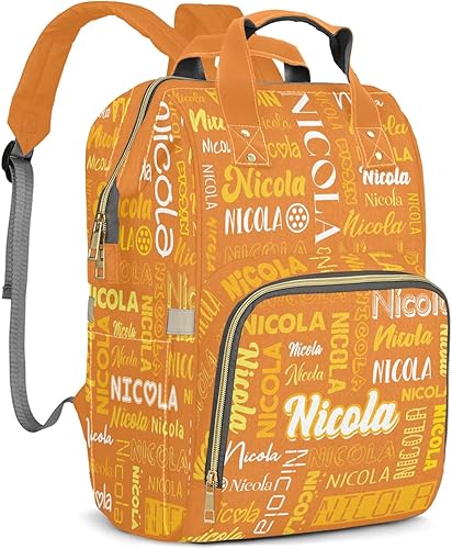 Miniatura 22 de Bolsa de pañales personalizada de gran capacidad con nombre, mochila de pañales personalizada multifunción para bebé niña niño, color 03, Mochilas