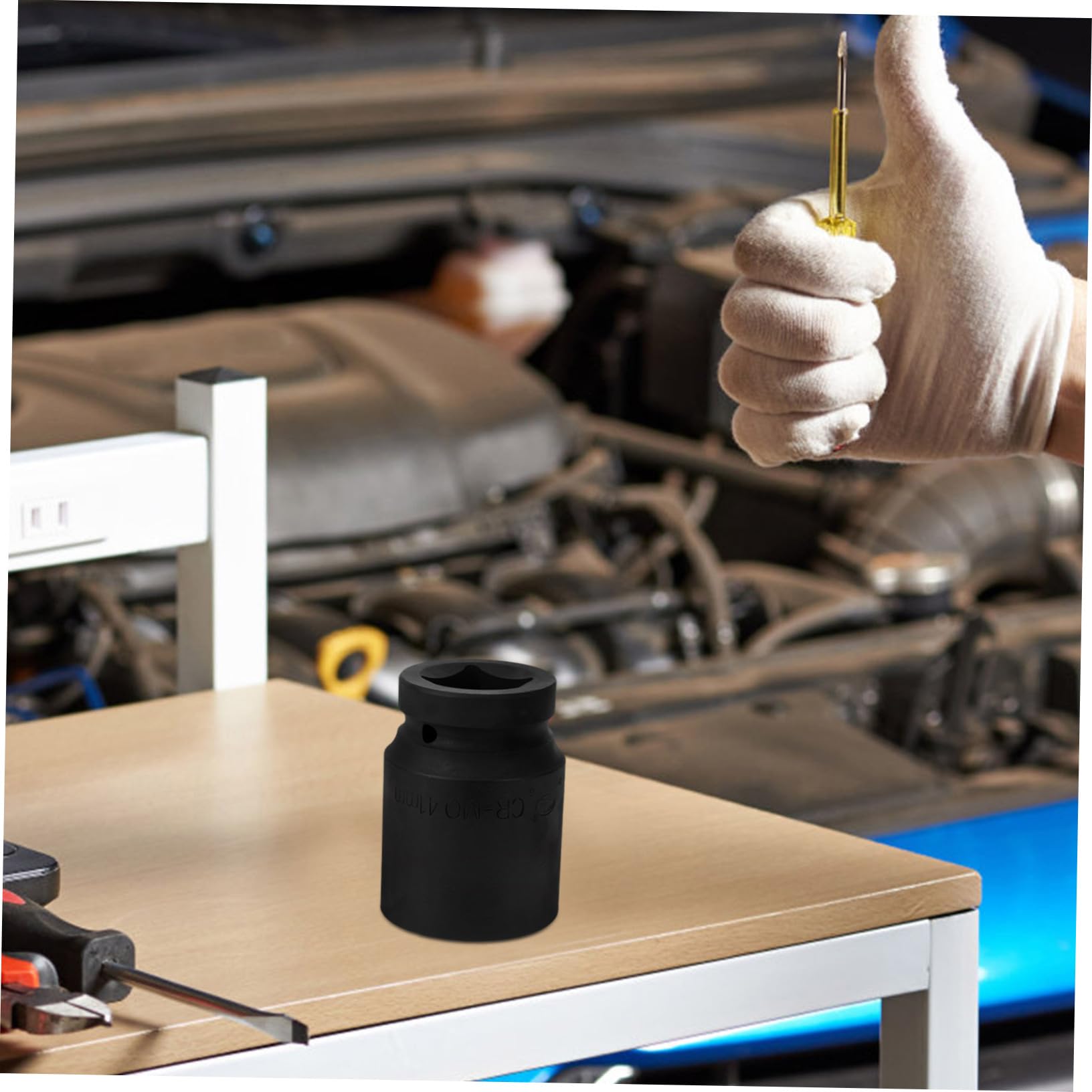POPETPOP Chiave Bussola Impatto Resistente in Acciaio Legato Nero, Design Doppia Testa 6 Punti 1 Pollice per Riparazioni e Manutenzione Veicoli