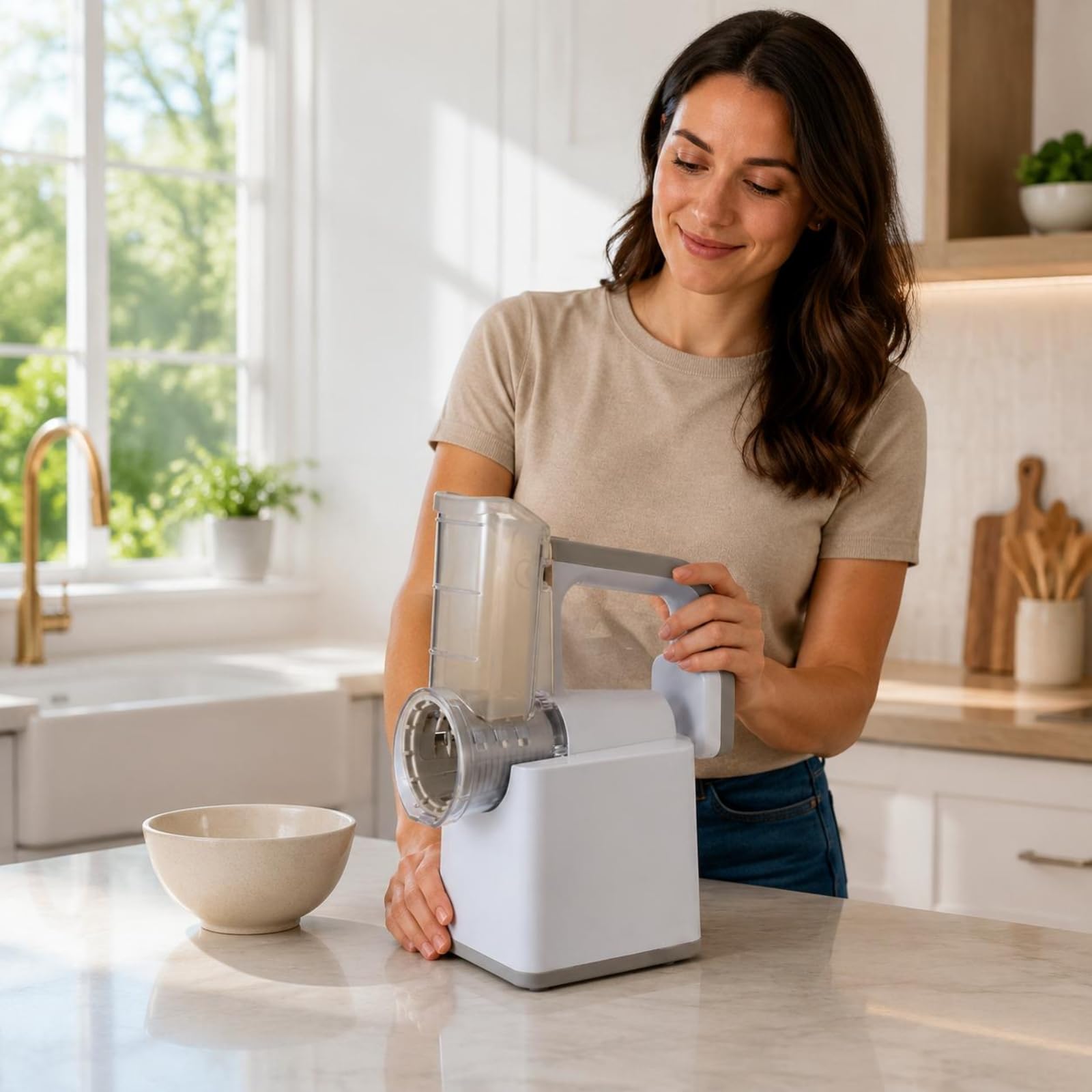 Tagliaverdure a Rullo Elettrico Risparmia Tempo Grattugia Multifunzione Inserti Intercambiabile Tagliaverdure 5 in 1 per Casa, Viola, Viola Sognante