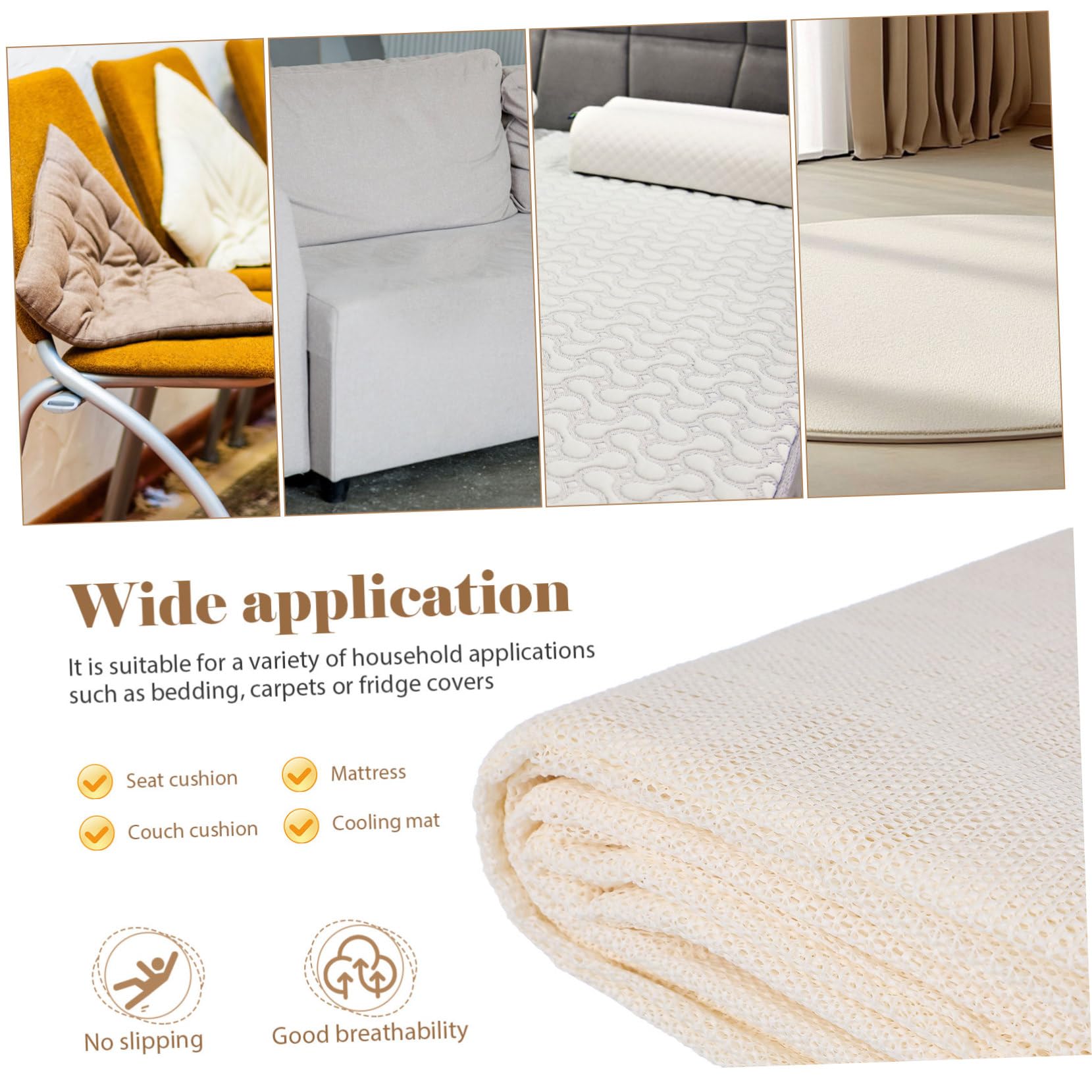 Homoyoyo -Tapis Antidérapant Blanc PVC 200x300cm pour Tapis