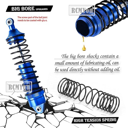 Miniatura 3 de 4 piezas de aluminio delantero trasero RC amortiguador de amortiguadores RC para 1/10 Losi Lasernut U4, Tenacity DB Pro, TENACITY TT Pro 4WD SCT,