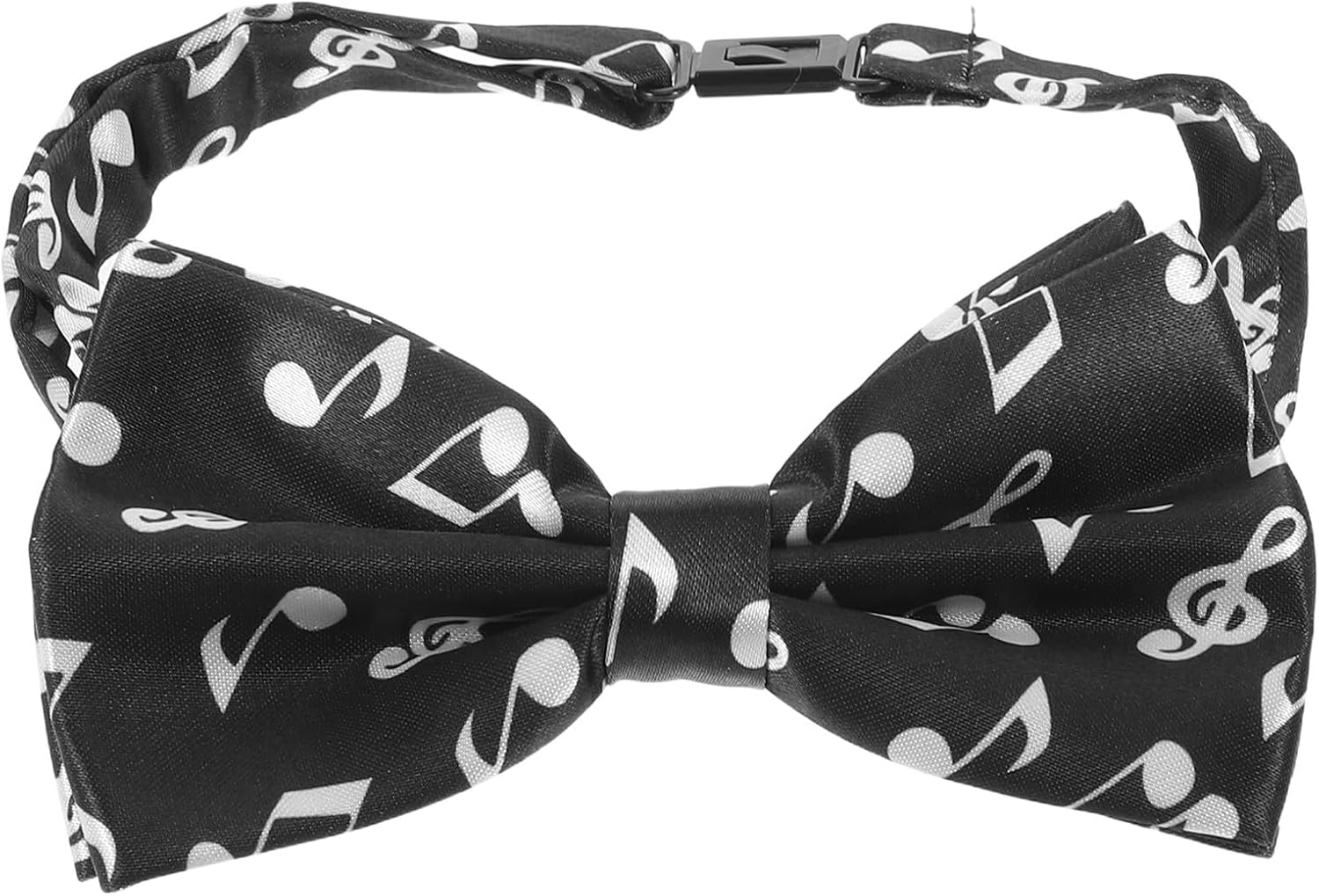 Musical Bow Ties for Men, Novelty Sheet Music Design Bowtie, Polyester Festival Wedding Party Accessory for Band Director, Choir, or School Events Black