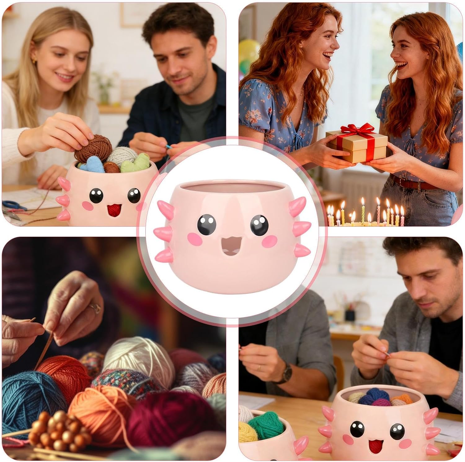 Yarn Bowl Cute Cartoon Design Large Accessories Holder image 5