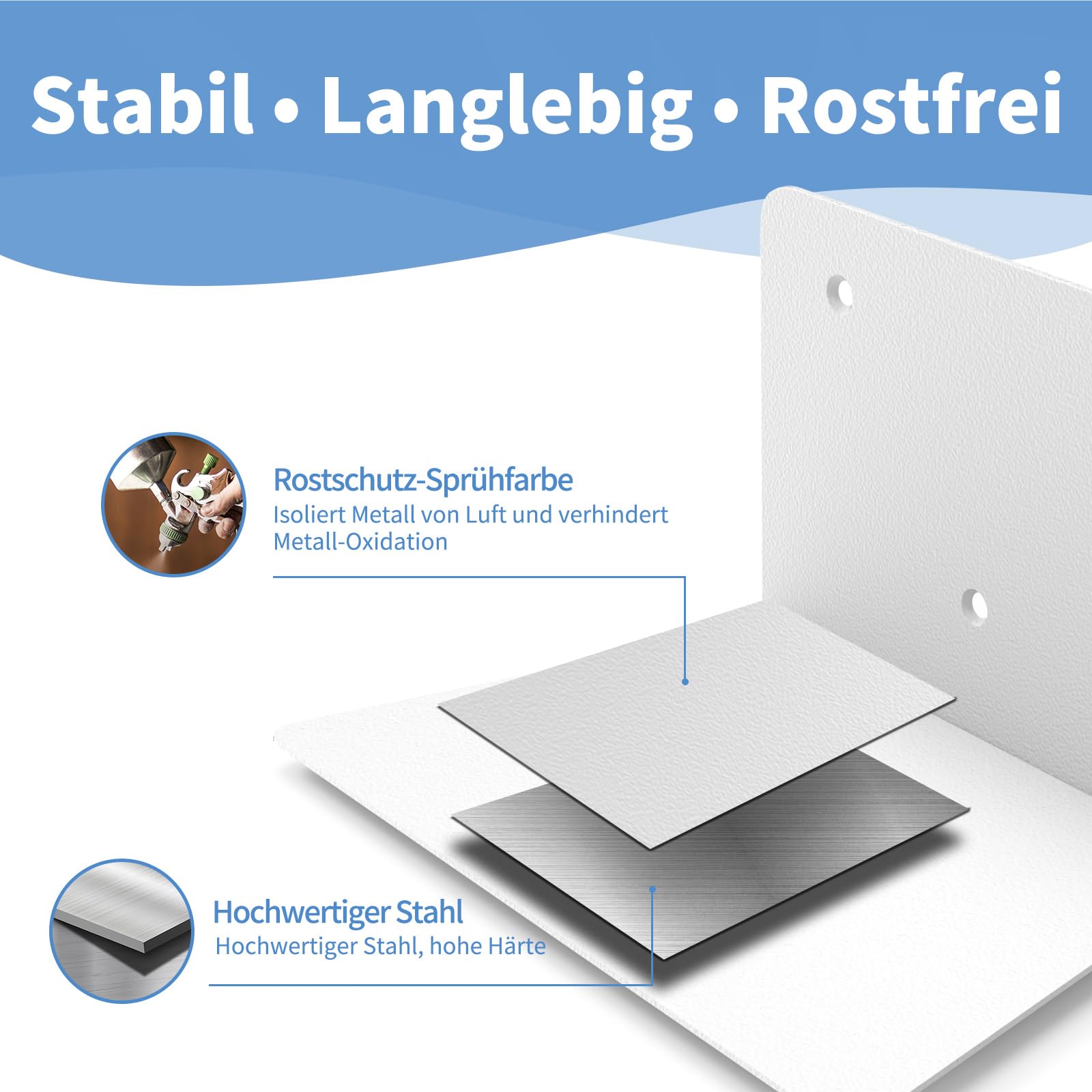 FENTEC Schwebende Bücherregale, Schwebendes Bücherregal für die Wand, Unsichtbare Bücherregale, Verstecktes Bücherregal aus Metall für das Schlafzimmer, Dekoration im Heimbüro, 6er Set, Weiß