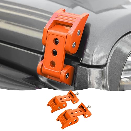 Miniatura 13 de Juego de pestillos de capó de aleación de aluminio de acero inoxidable para Jeep Wrangler JK JKU JL JLU y Gladiator JT 2007-2024, color negro