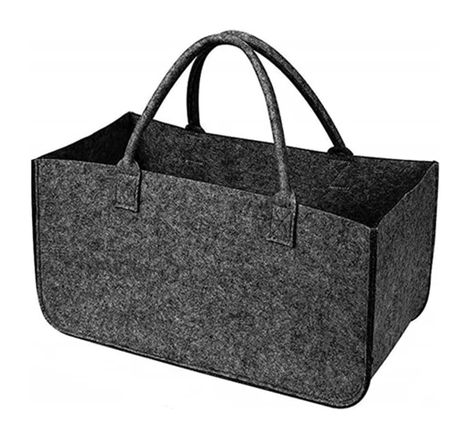 Borsa per legna da ardere per caminetto, Cesto porta legna in feltro multicolore(Dark Grey)