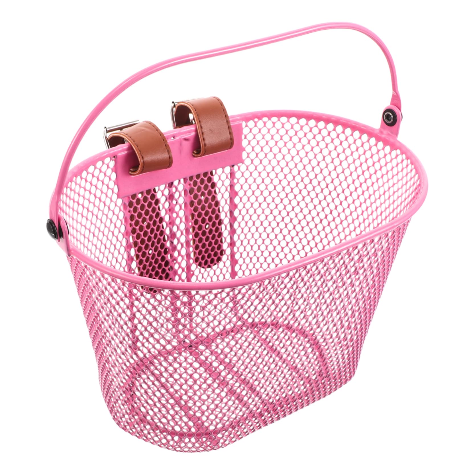 WOONEKY Cesta Metálica para Bicicleta Infantil Rosa de Manillar Delantero