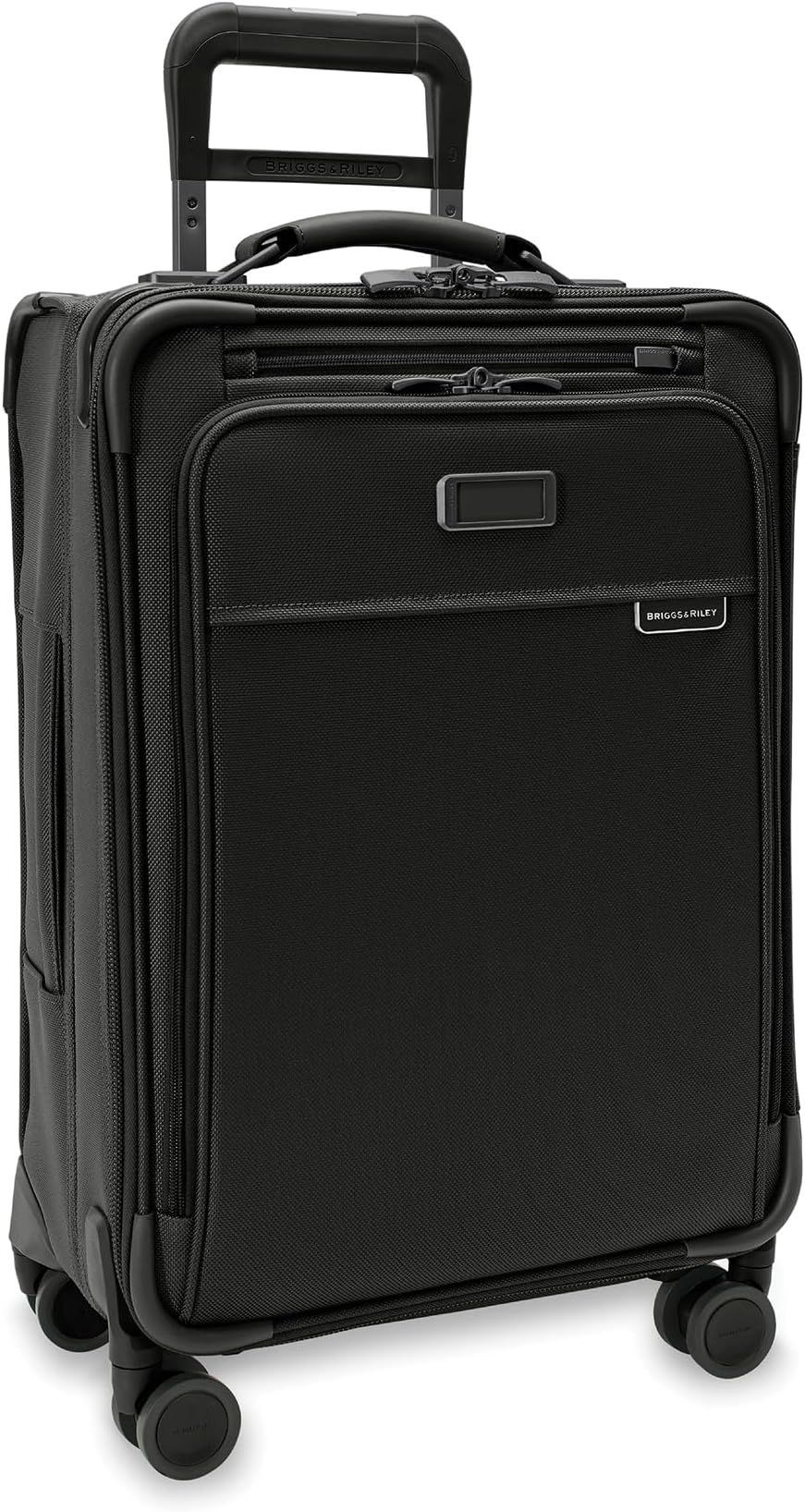 Briggs & Riley Essential 22" Carry On Expandable Spinner - Luggage for Travel, Suitcases with Wheels, Softside Rolling Bag for Men & Women, Self-Repairing Zipper - Baseline Collection, Black