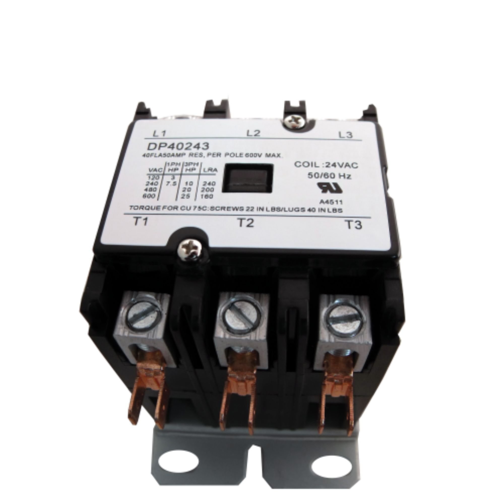 Amazon.com: Supco DP40243 - CONTACTOR 40A 24V 3 POLE : Industrial 