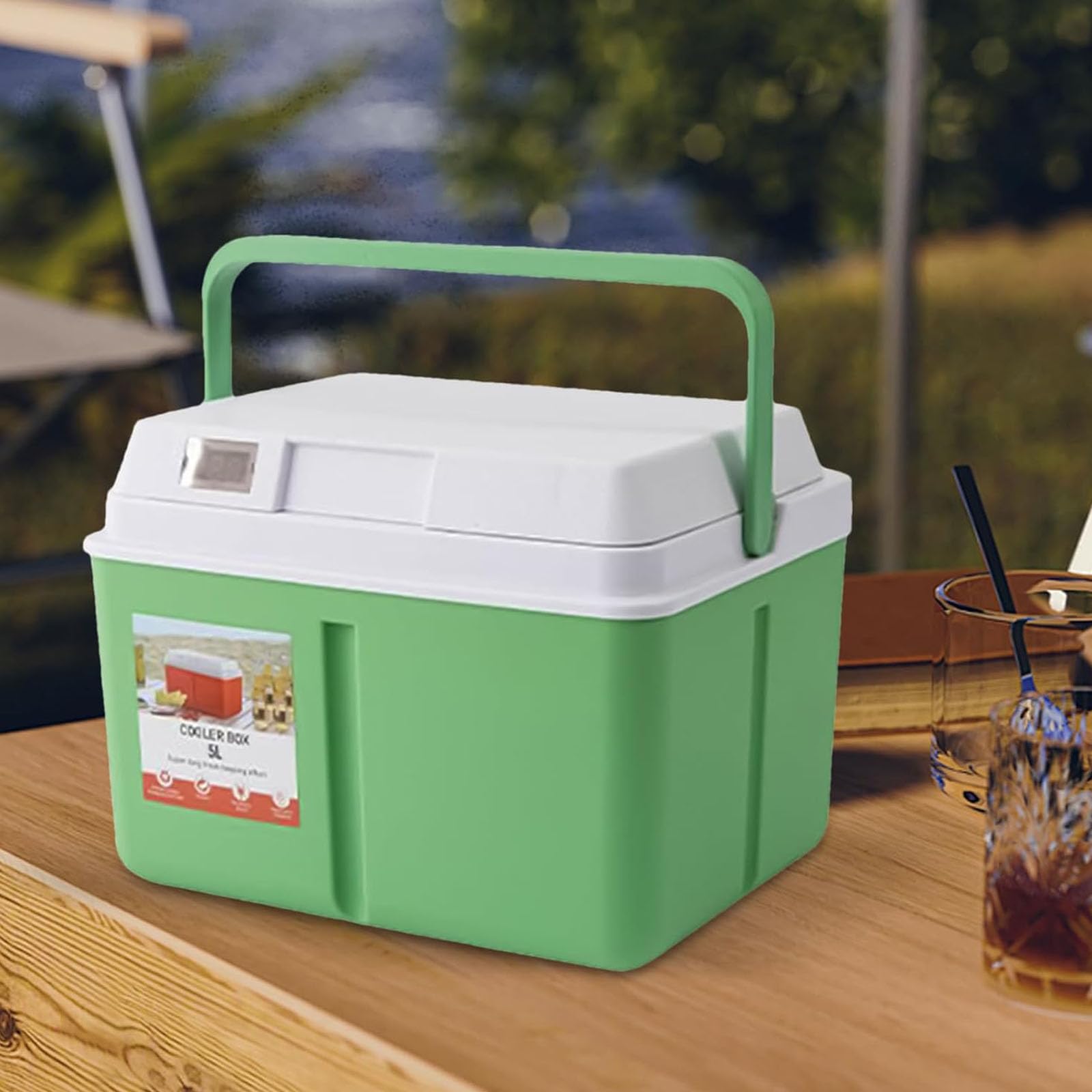 Borsa termica per alimenti con monitor della temperatura, conservazione di raffreddamento portatile per escursioni, picnic, viaggi in auto e campeggio, scatola di raffreddamento isolante, borsa