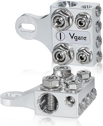 Vgate Barra de bus de bloque de terminales de 12 vías, conectores de varios tamaños para batería de litio o plomo-ácido con extremos atornillados o