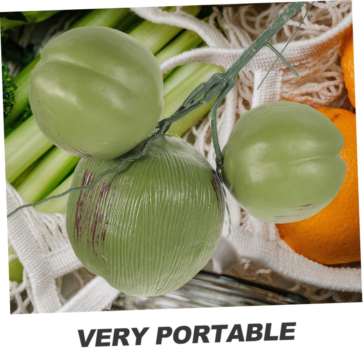 Ciieeo Faux Coconut Coir Artificial Coconuts Bunches Fake Fruit Decor Photo Props