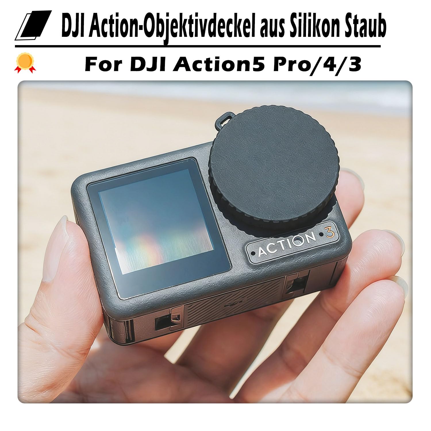 Iruihoo 2 Stück Objektivdeckel für DJI Osmo Action 5 Pro/4/3, Schwarzer Objektivschutz Flexibler Objektivdeckel Schutzzubehör Kompatibel mit DJI Action, Verhindert Kratzer und Staub