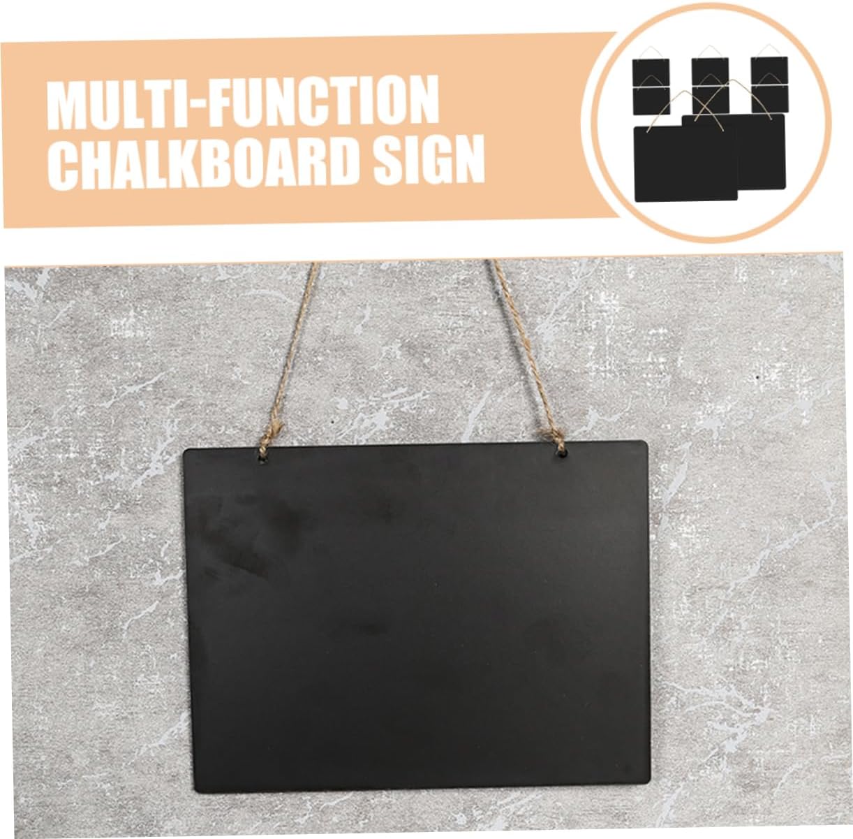 Healifty 8Pcs Wooden Chalkboard Pendant Double Sided Hanging Message Boards for Flower Store Price Tags and Decorative Notes Portable Blackboards with Rope for Creative Display and Writing