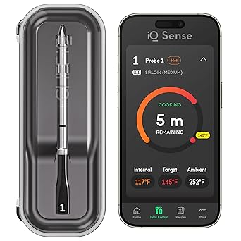 CHEF iQ Sense [2025 Model] | Smart Wireless Meat Thermometer | Ultra-Thin Probe | WiFi Unlimited Range | 1000°F Heat Safe | 5 Sensors | BBQ, Grill, Oven, Smoker, Air Fryer | Gen3