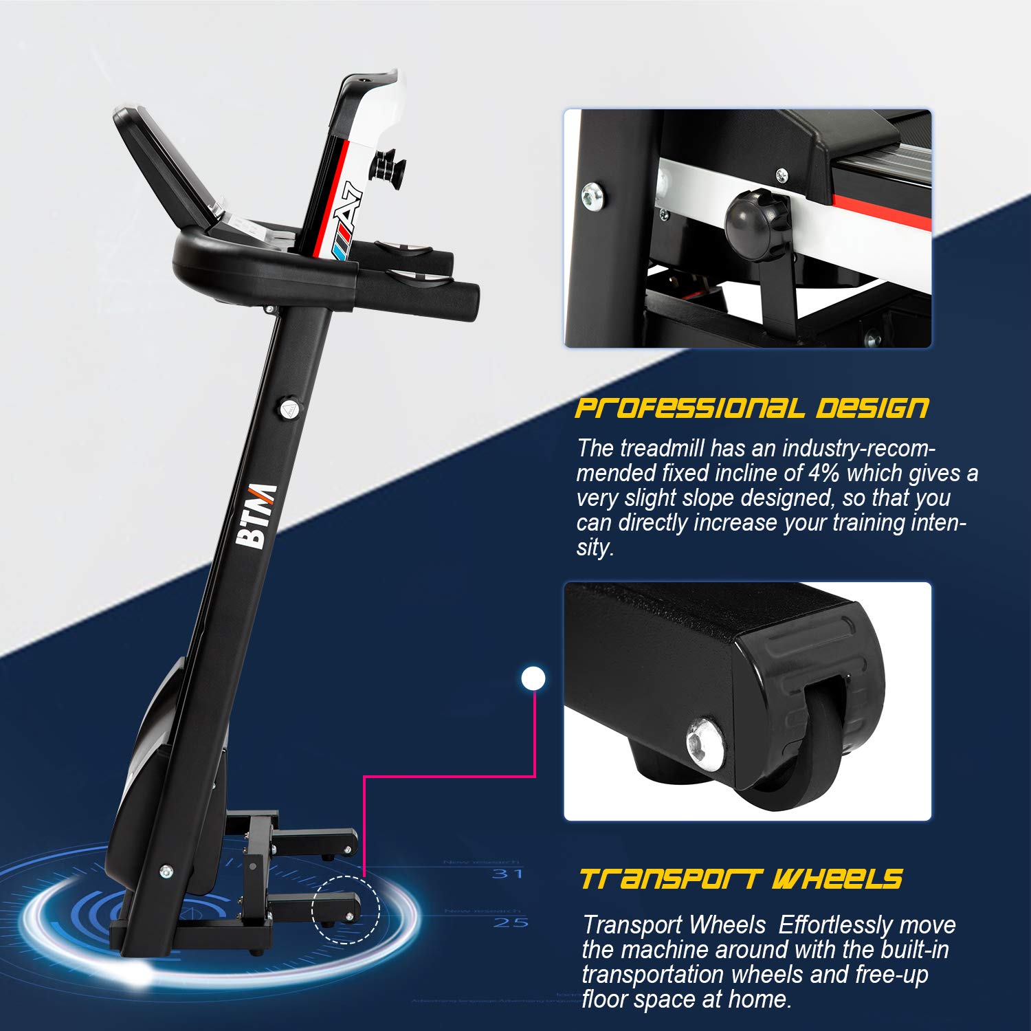 Rocket Bunny Folding Treadmill Motorised Electric Treadmill