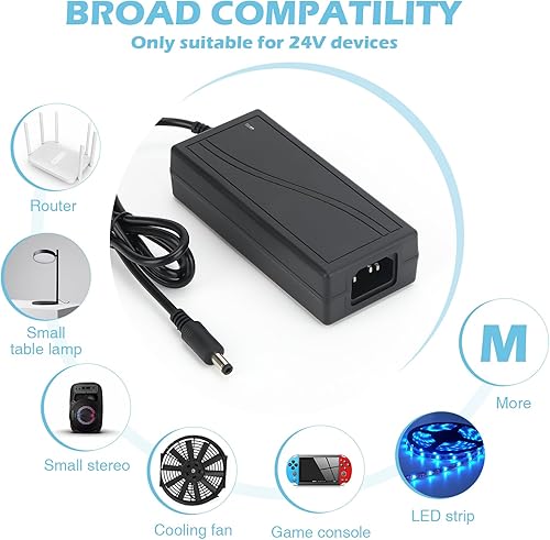 Miniatura 6 de Fuente de alimentación de 24 V 6 A, adaptador de 144 W, 100-240 V CA a 24 voltios 6 amperios DC fuente de alimentación con conector de terminal LED,