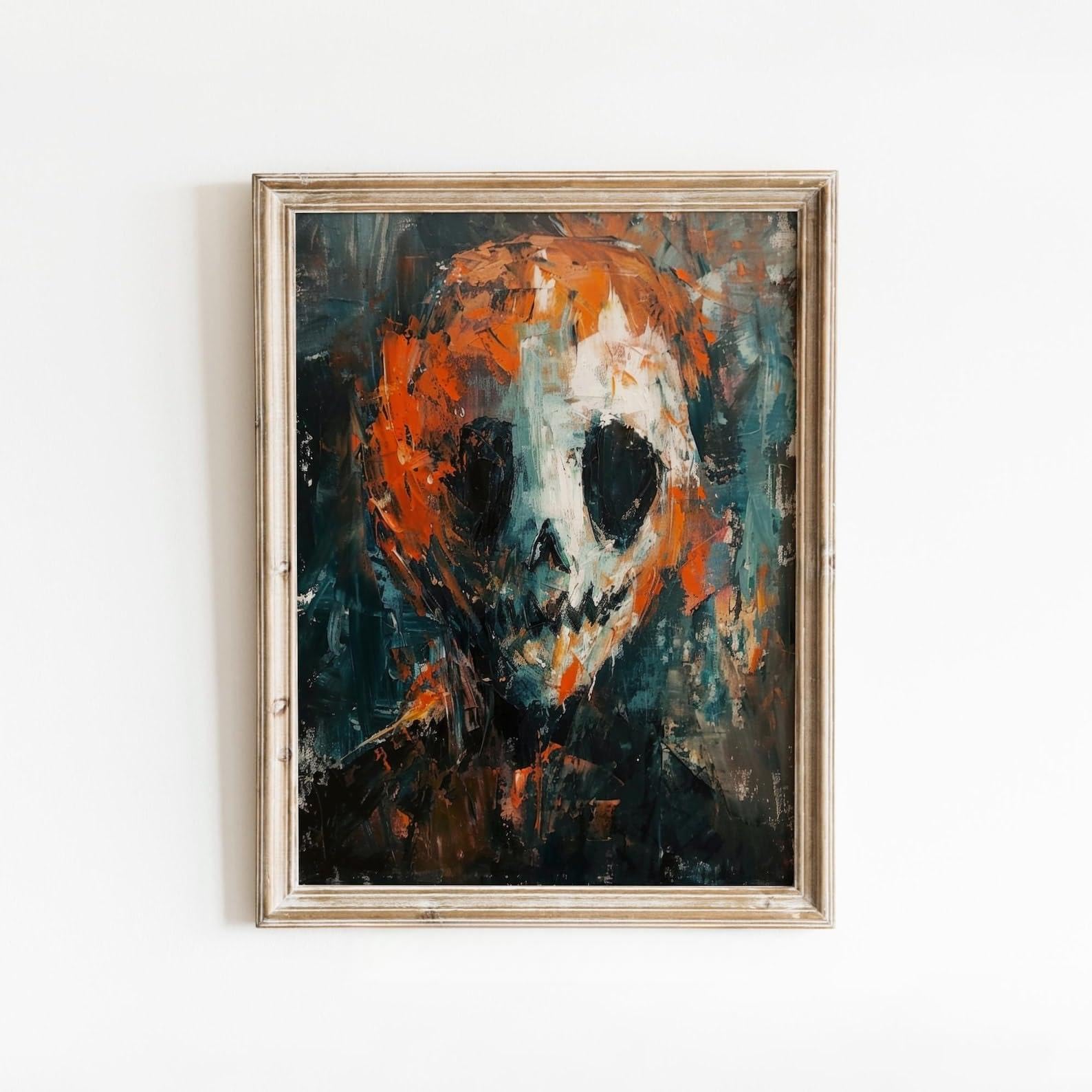 アート・デザイン・音楽 Apocalypse Beauty Horror ContemporaryArt Amazon.com: Abstract Scary Skull Face Painting Moody