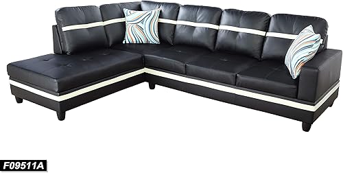 Miniatura 32 de Sofá modular contemporáneo con diván y otomana de almacenamiento, 3 piezas en forma de L, tapicería de piel sintética, cojines de espuma Jengibre