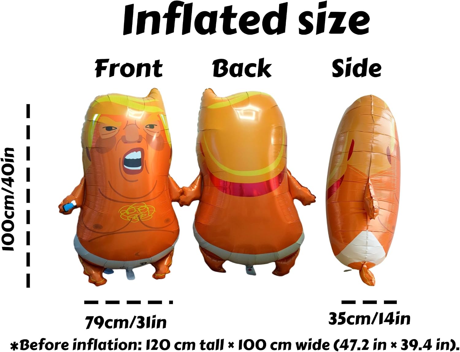 Jumbo Orange Guy Baby Blimp Balloon Balloons 47.2 inches,Funny the Guy Balloon for No King's Day,Theme Party Decoration,Birthday image 3