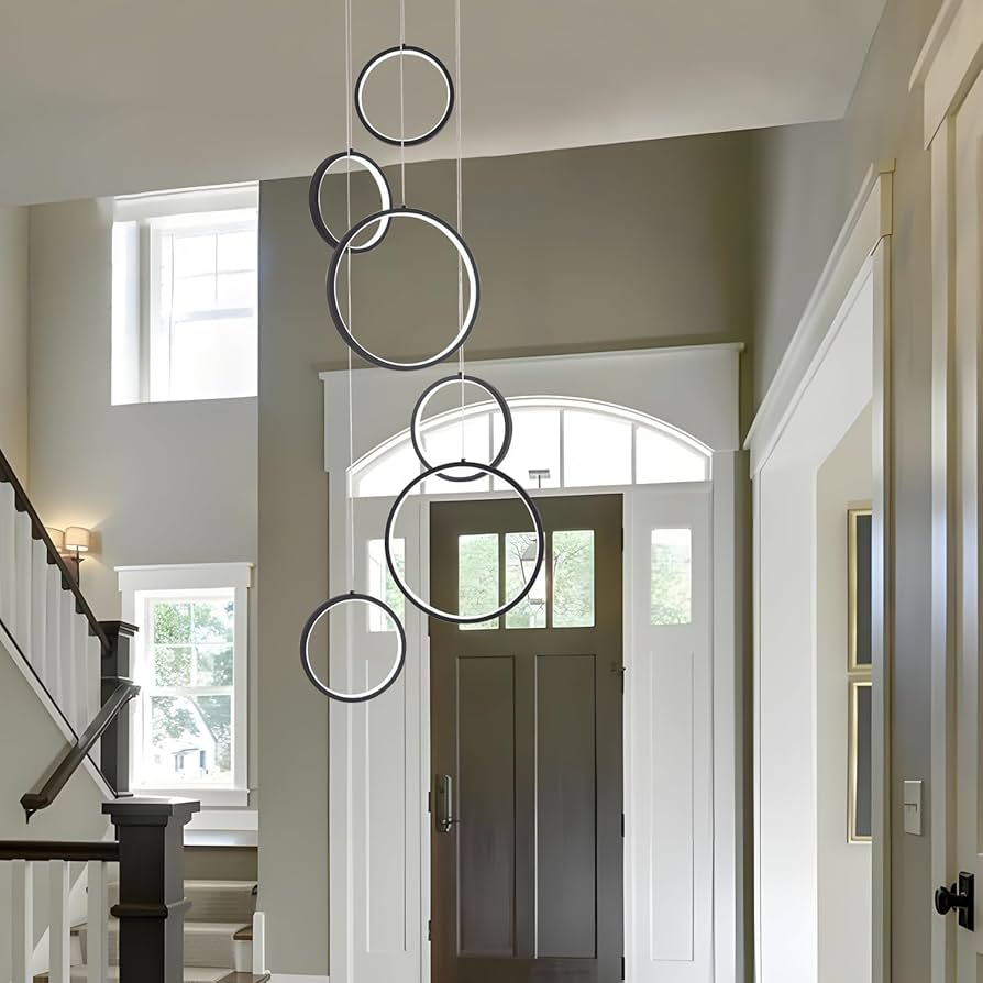 SHIANDAR Black Modern Chandelier for Dining Room, Staircase