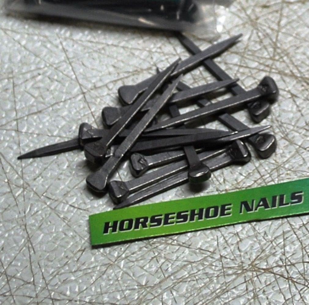 Horseshoe Nails - Size 5 E- Head - for Jewelry Art Supplies, Leaded Stained Glass Projects, Horses, or Rustic Decor - The Heritage Forge Chrome - 25…