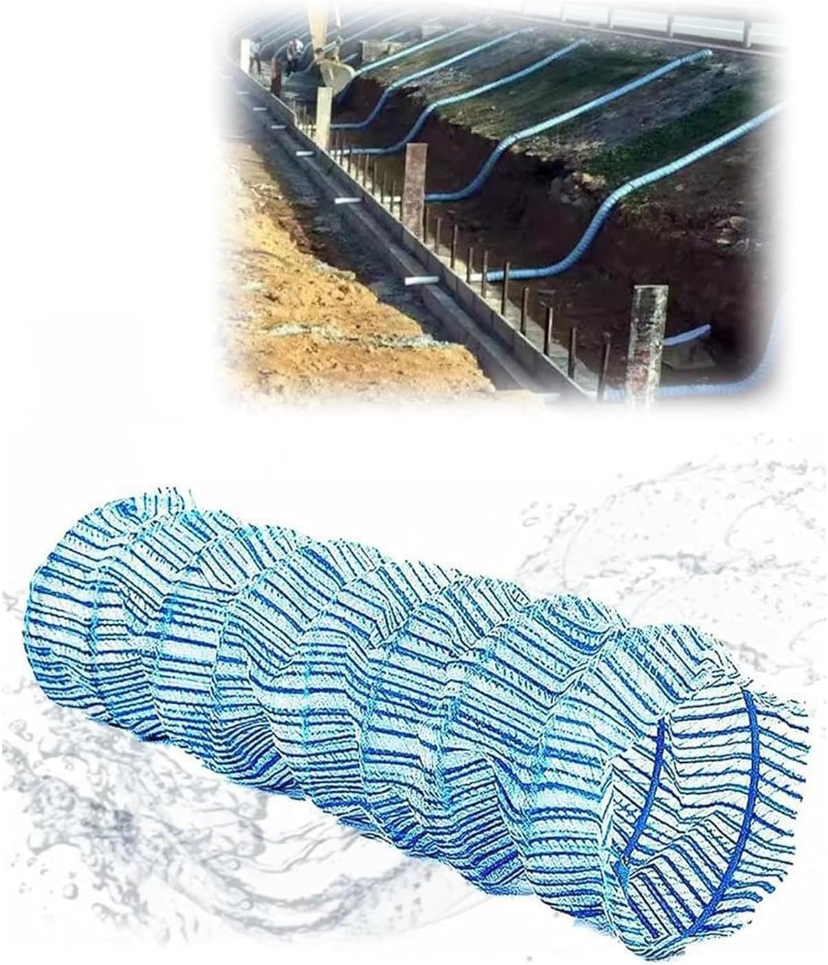 Vuiklcty 8Cm French Drainage Pipes, Suitable For Outdoor Landscaping(9M)