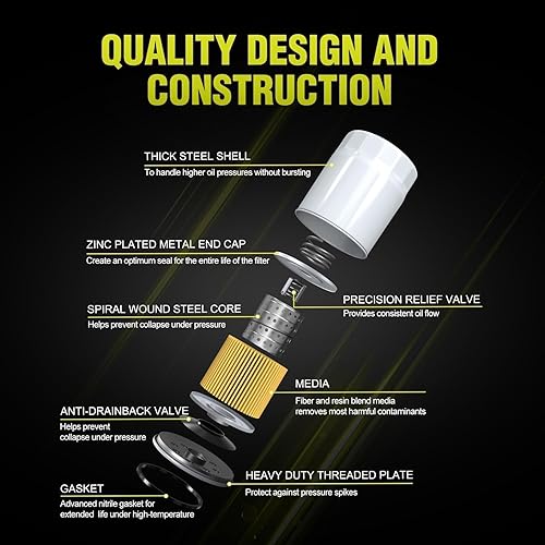 Miniatura 4 de 52 050 02-S Filtro de aceite para Kohler 25 050 27-S Husqvarna AYP Poulan John Deere CH11-CH25 CV11-CV22 MV16-MV20 SV715 SV725 SV730 SV735 SV810