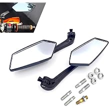 2 PCS Motorcycle Mirrors, 360-Degree Adjustable Rear View Mirror for Handlebars, Universal Fit for Dirt Bike, Scooter, Moped, ATV, Street Bike Accessories Black