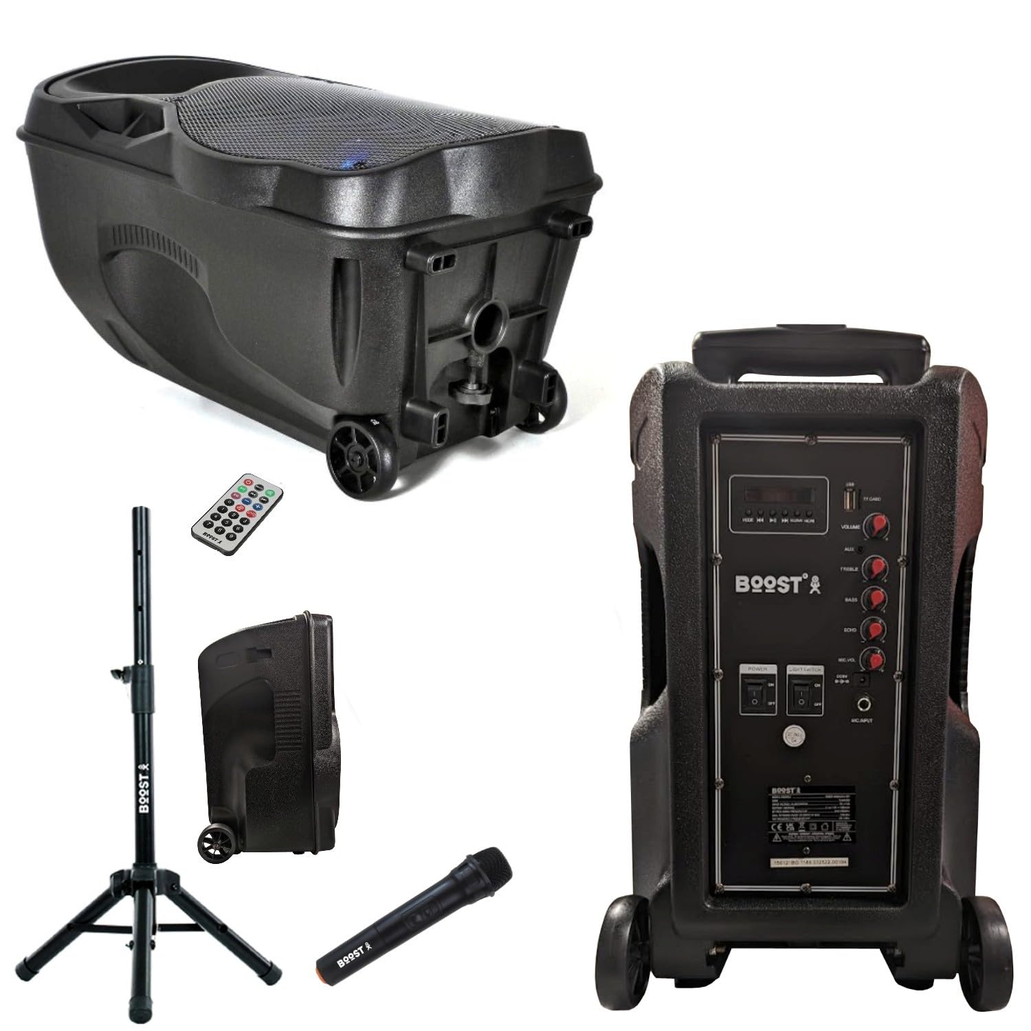 Pack Karaoke Boost Enceinte INBOX-200 USB / Bluetooth - 2 Micros Sans Fil - Télecommande - 2