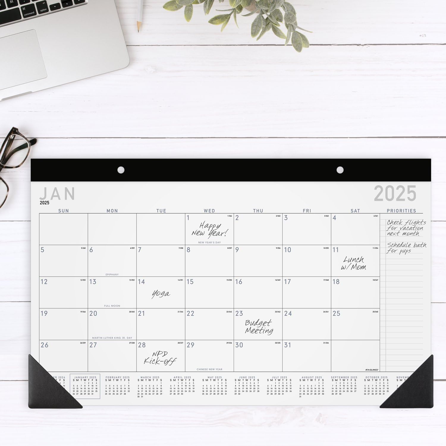 AT-A-GLANCE SK14X0025 Schreibtischkalender, monatlich, Schreibtischunterlage, 45,7 x 27,9 cm, kompakt, zeitgenössisch