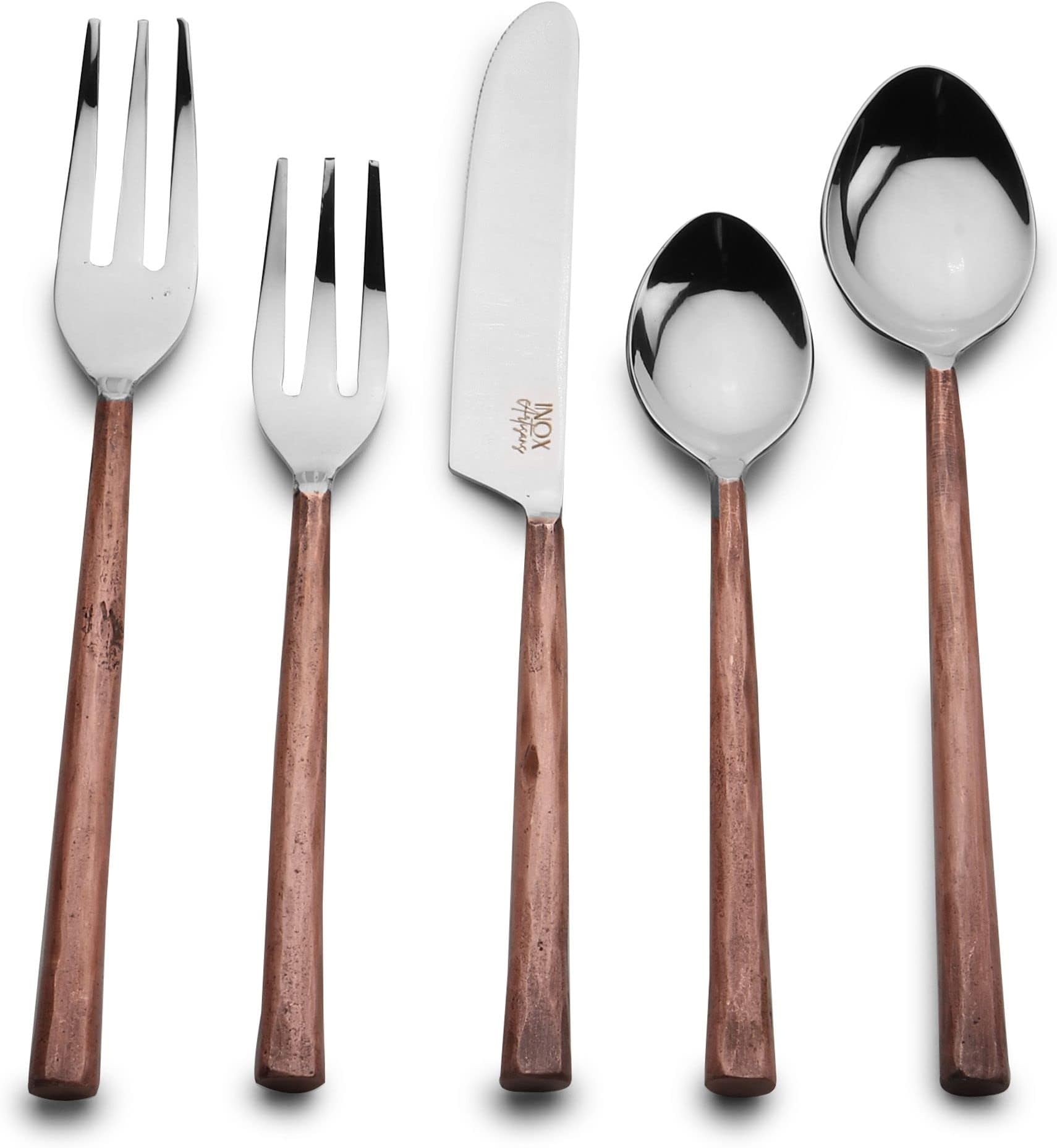 Inox Copper Antique Sundance Design 5-piece Flatware Set