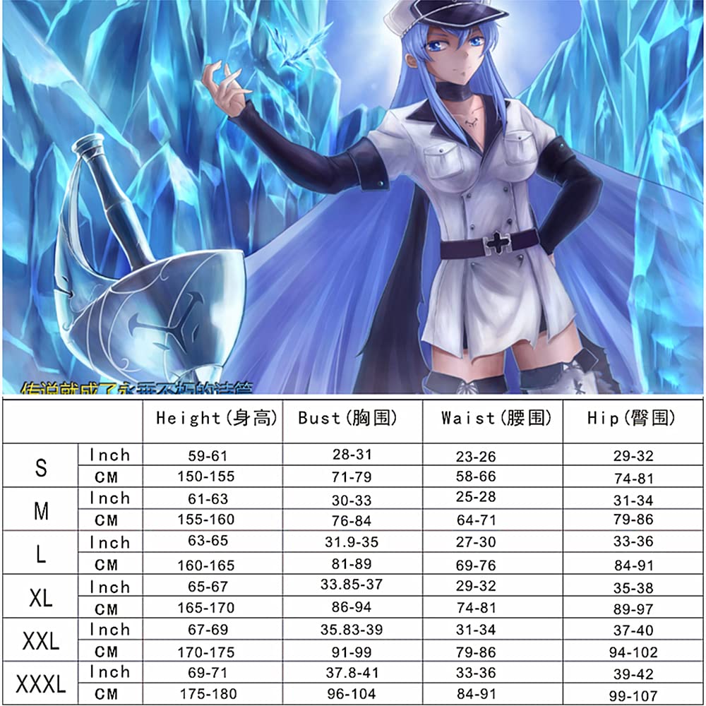 Charous Anime Manga Akame ga KILL! Cosplay Esdeath Esdese Costume,Donne Lungo Trench Coat Vestito Per Perform Cosplay