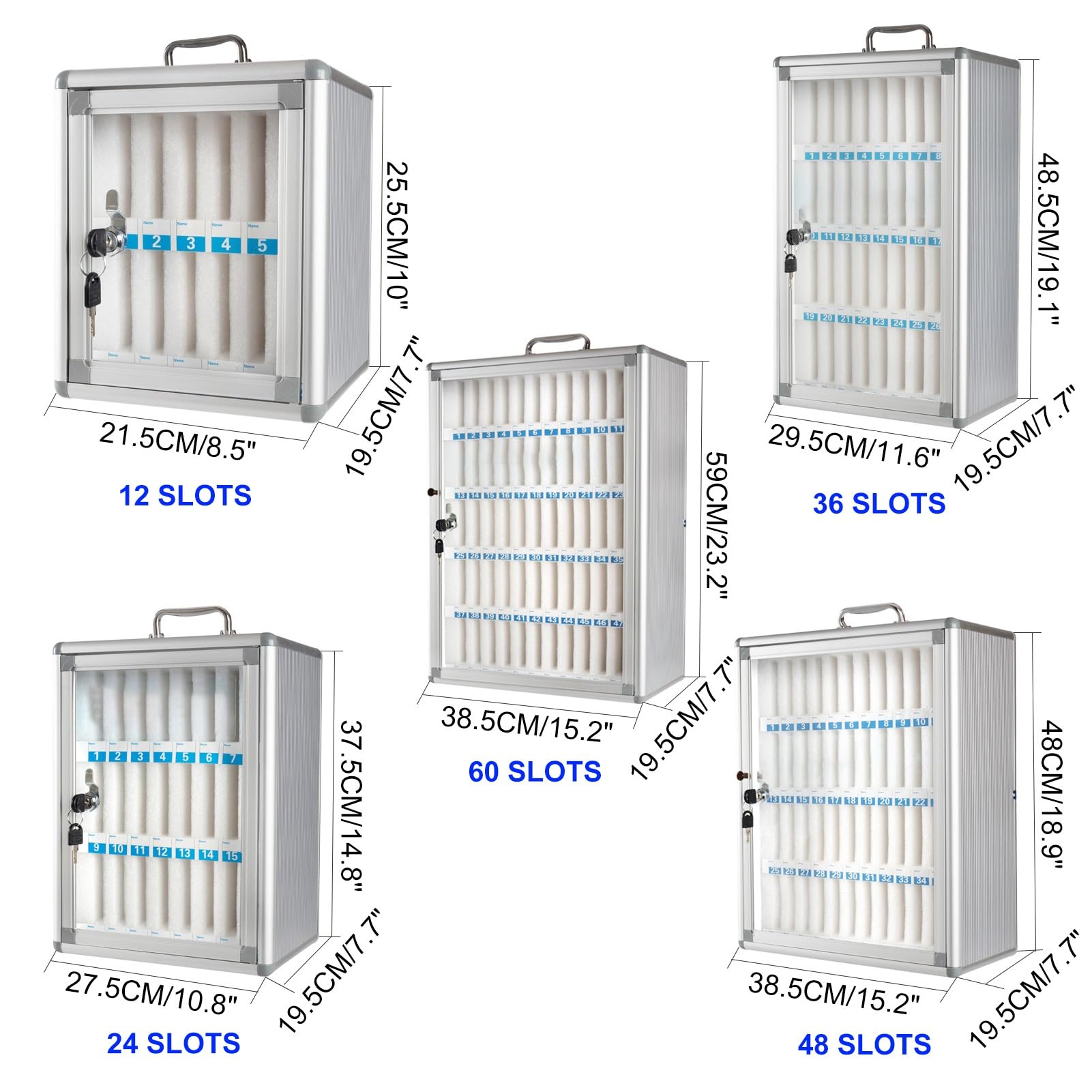 Armario Para Guardar Teléfonos Móviles, Con Asa Y Cerradura De Seguridad, Para El Aula Y La Oficina (S : 48 Slots)