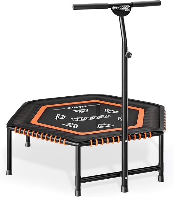 Monzana Trampolín Fitness Cama Elástica Interior Altura Ajustable Ø 120cm Entrenamiento Deporte Gimnasia